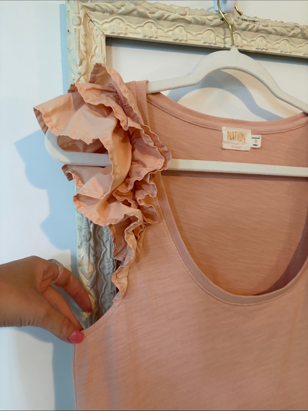 NATION LTD | Valentina Ruffled Tank in Light Pink Millennial - Picture 6 of 13